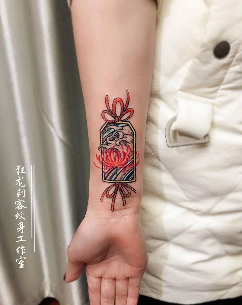 福袋纹身图片_手臂手部老传统新传统福袋福袋小清新纹身图案