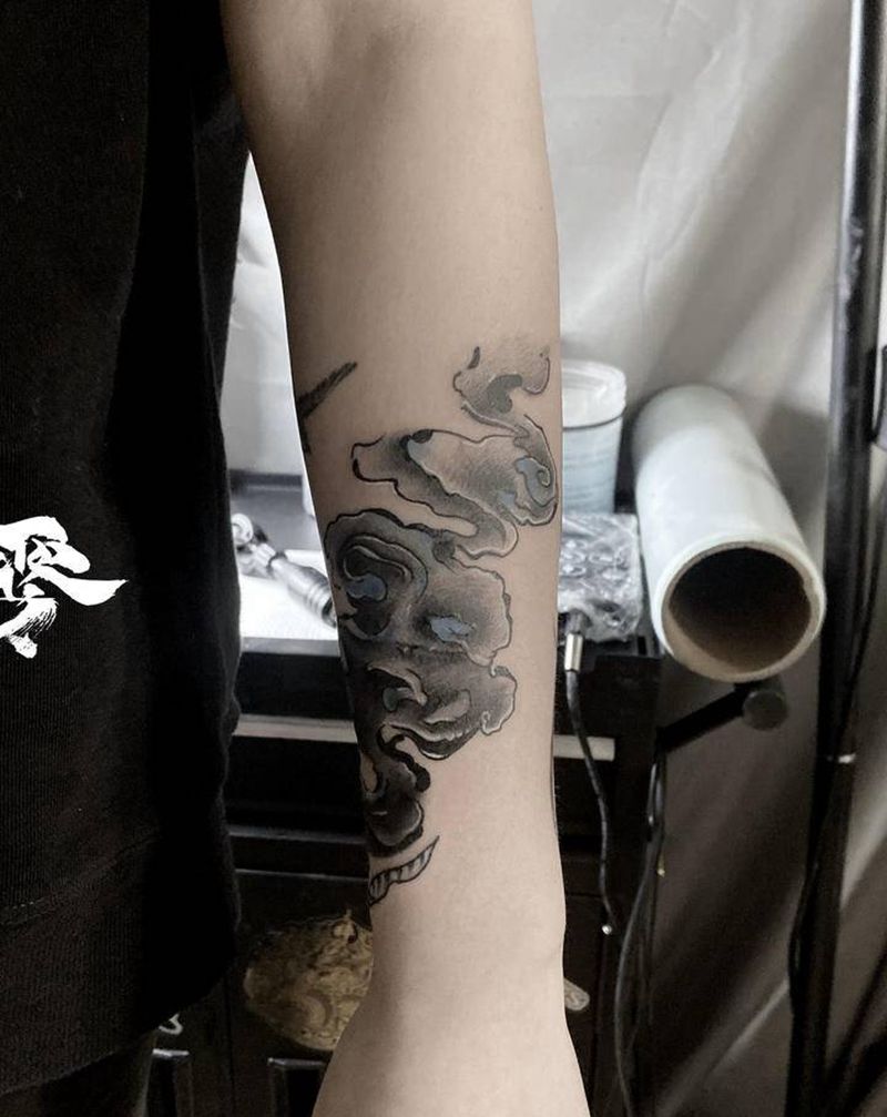 云雾纹身图片_手臂纹身图案