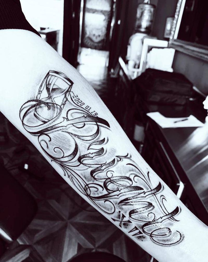 Bright纹身图片_花体字纹身图案