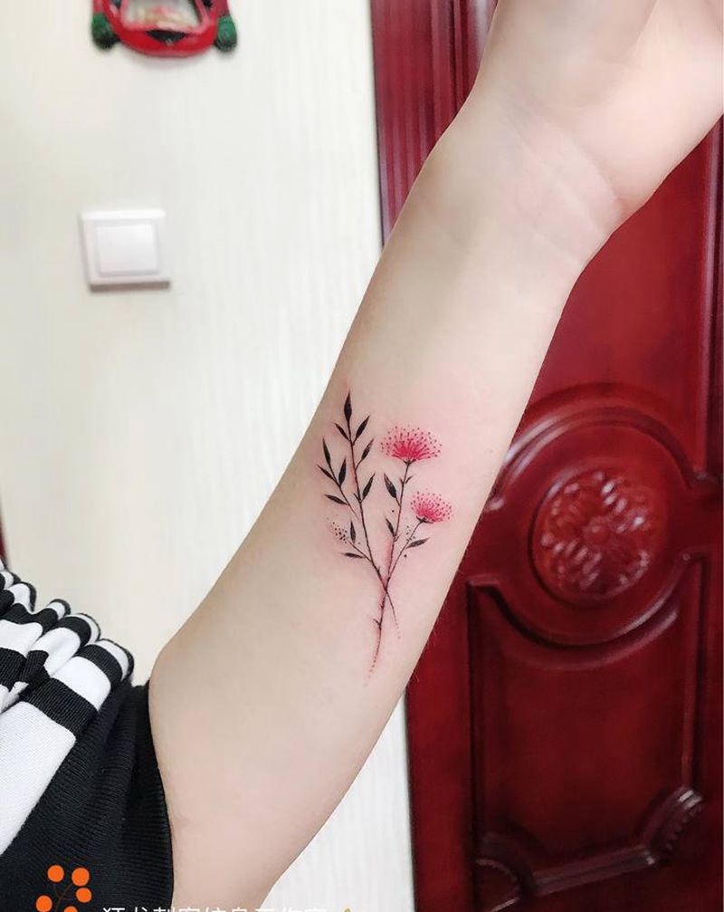 遮盖纹身图片_手臂手部水彩点刺小清新遮盖伤疤小清新花纹身图案