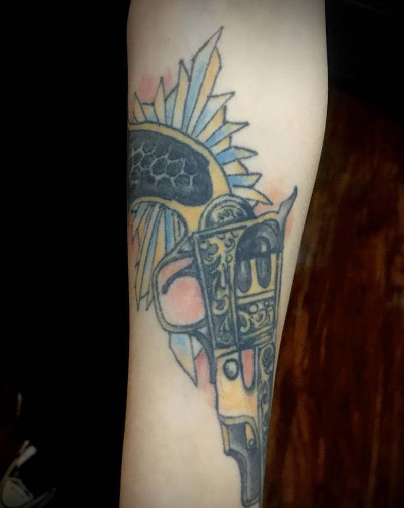 修改添加失败纹身纹身图片_手臂Old SchoolNew School纹身图案