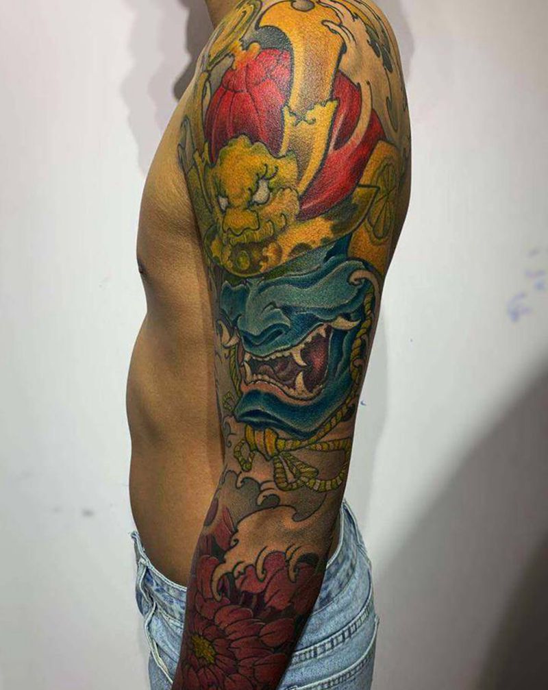 武士纹身图片_手臂新传统纹身图案