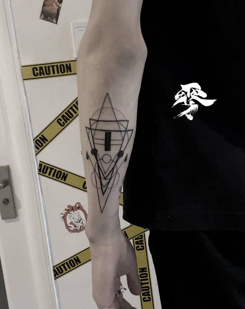 几何纹身图片_几何纹身图案