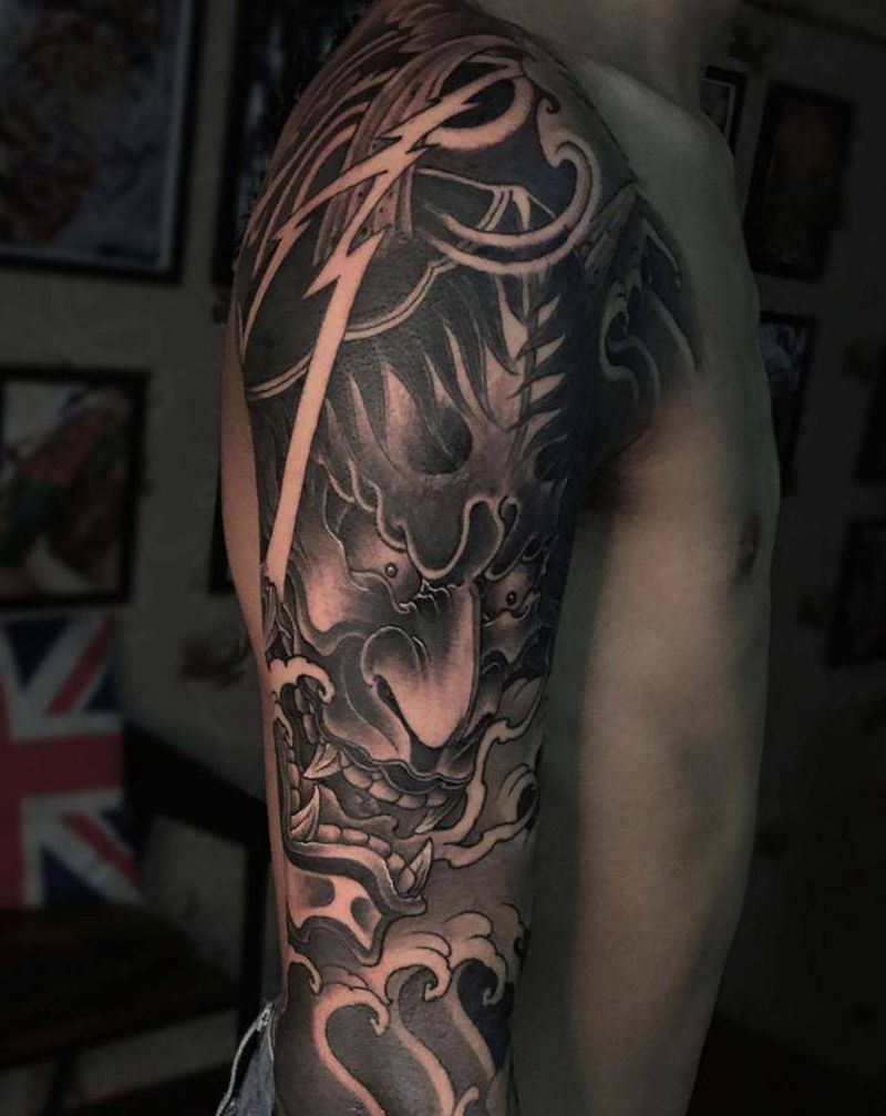 般若纹身图片_手臂新传统纹身图案