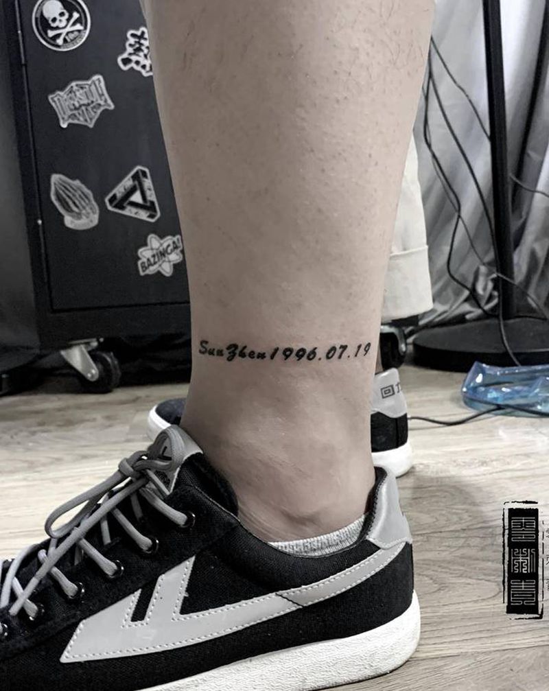 字母纹身图片_腿部纹身图案