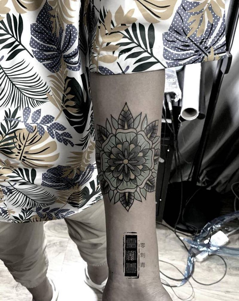 梵花纹身图片_手臂纹身图案