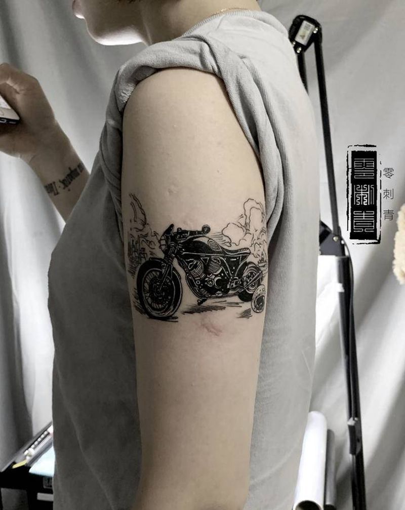 摩托纹身图片_手臂纹身图案
