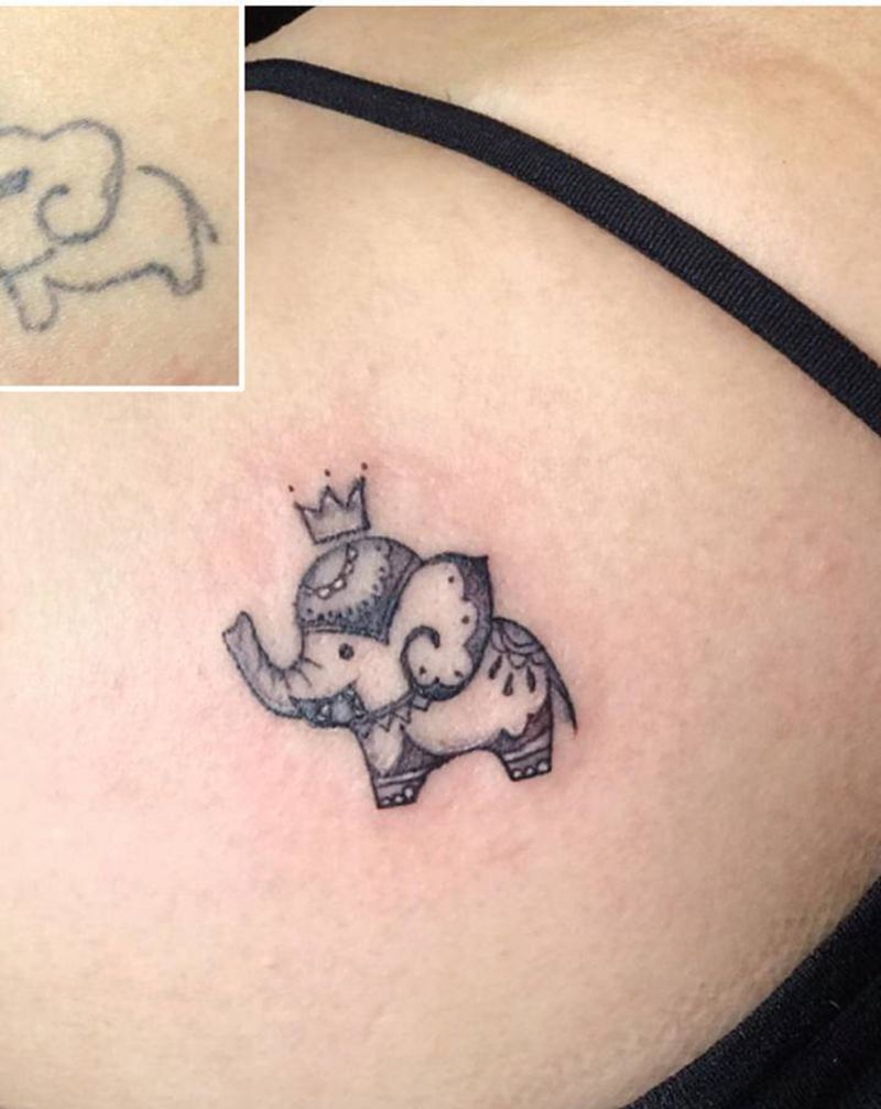 修改失败半永久纹身图片_肩部纹身图案