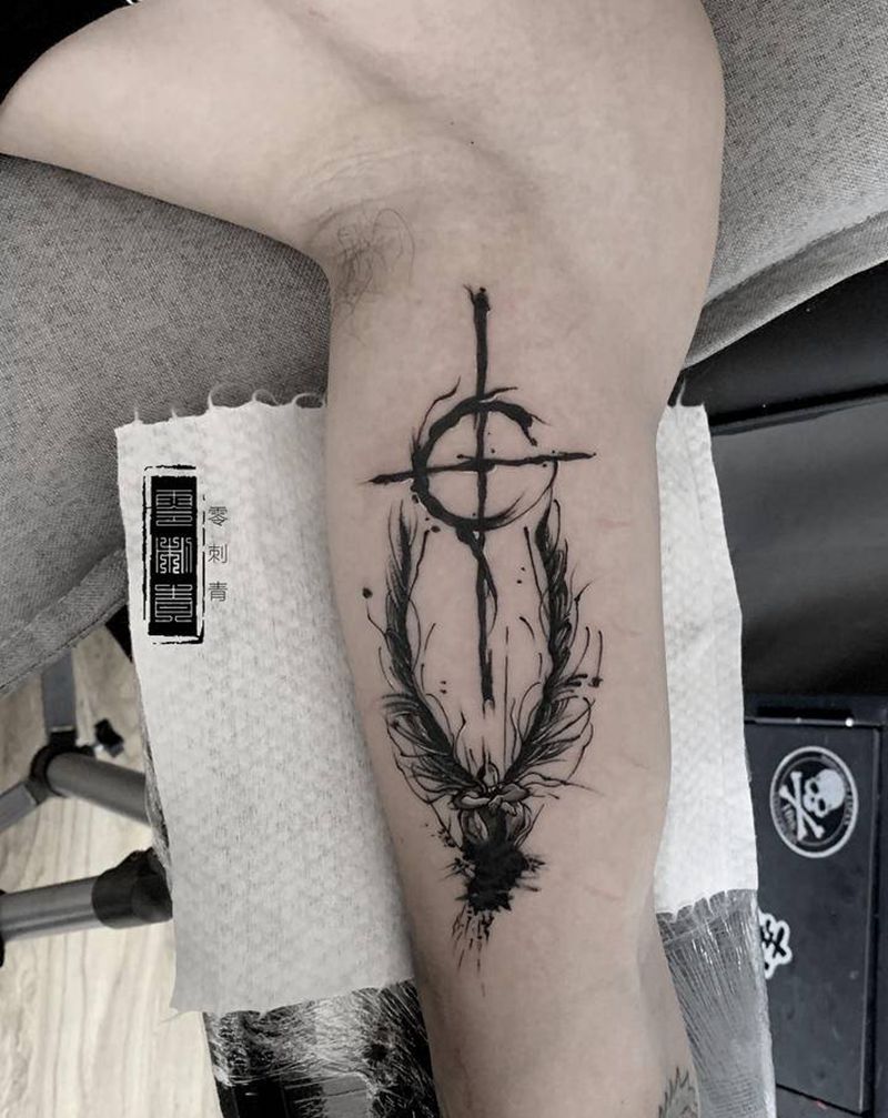 堕天使纹身图片_手臂纹身图案