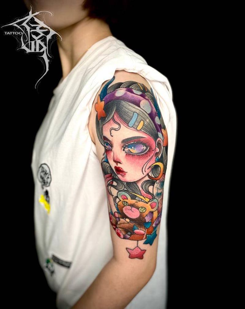 New school纹身图片_手臂New School纹身图案