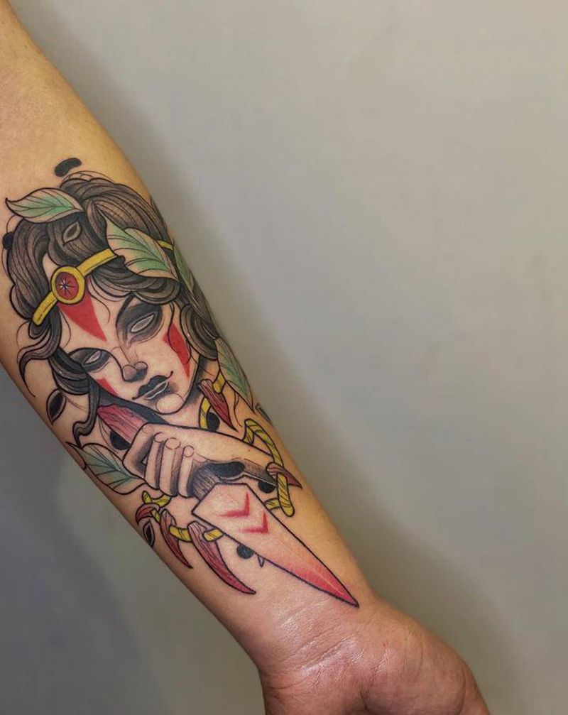 new女人纹身图片_手臂New School纹身图案