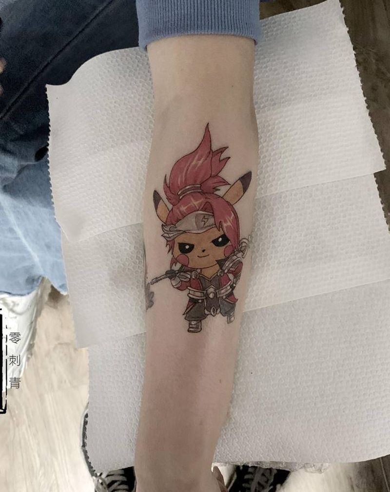 皮卡信纹身图片_手臂纹身图案