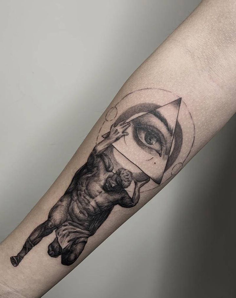 大力神纹身图片_手臂欧美写实纹身图案