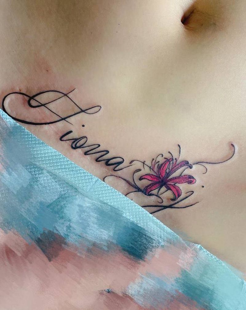 你的名字纹身图片_腹部纹身图案