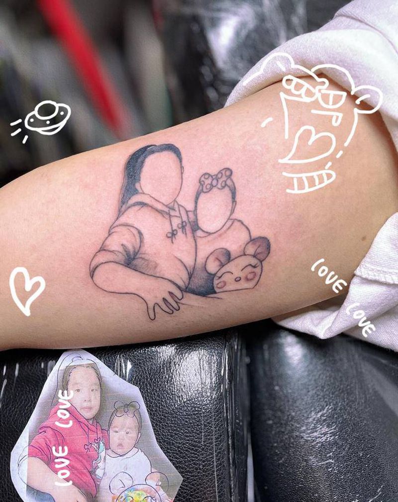 姐妹纹身图片_手臂纹身图案