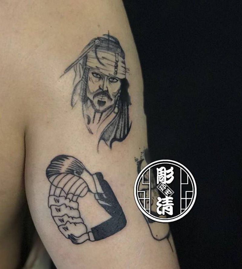 拼接花臂纹身图片_手臂Old School纹身图案