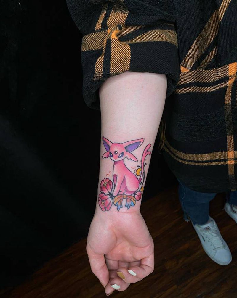 小狐狸纹身图片_手臂新传统水彩纹身图案