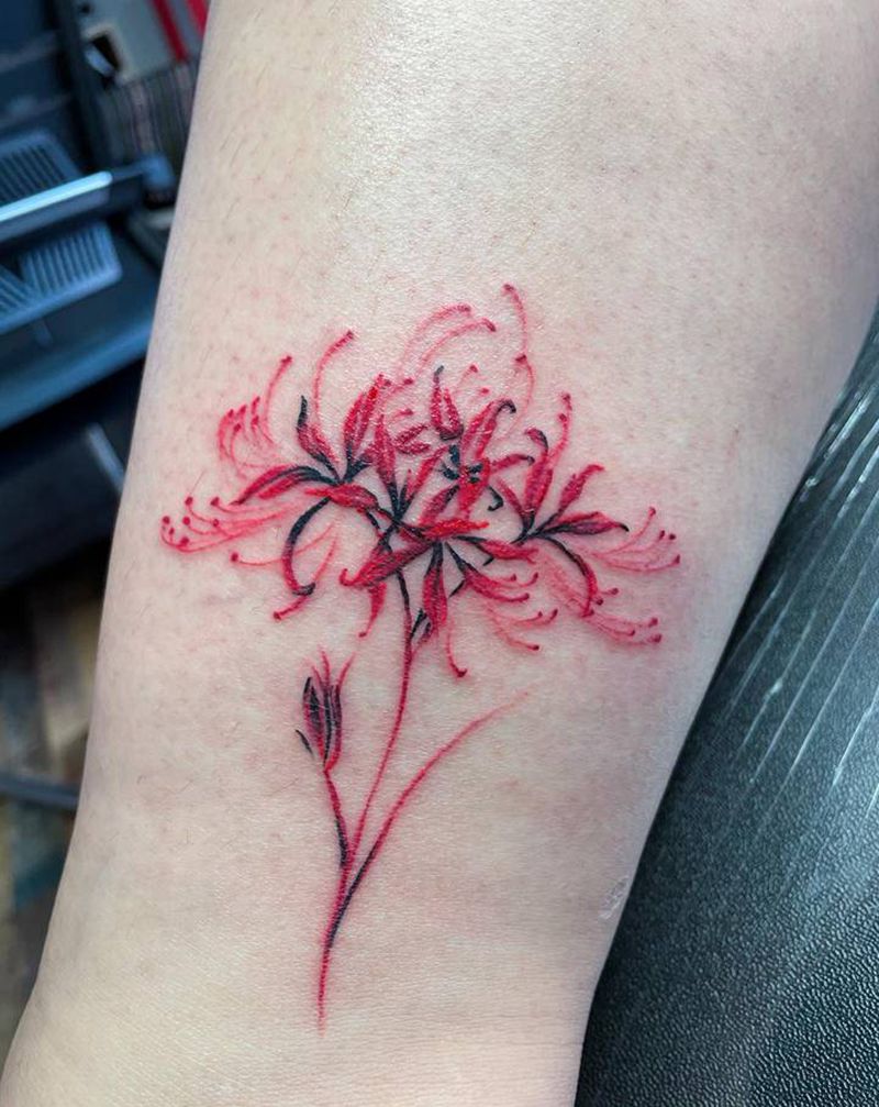 彼岸纹身图片_腿部纹身图案