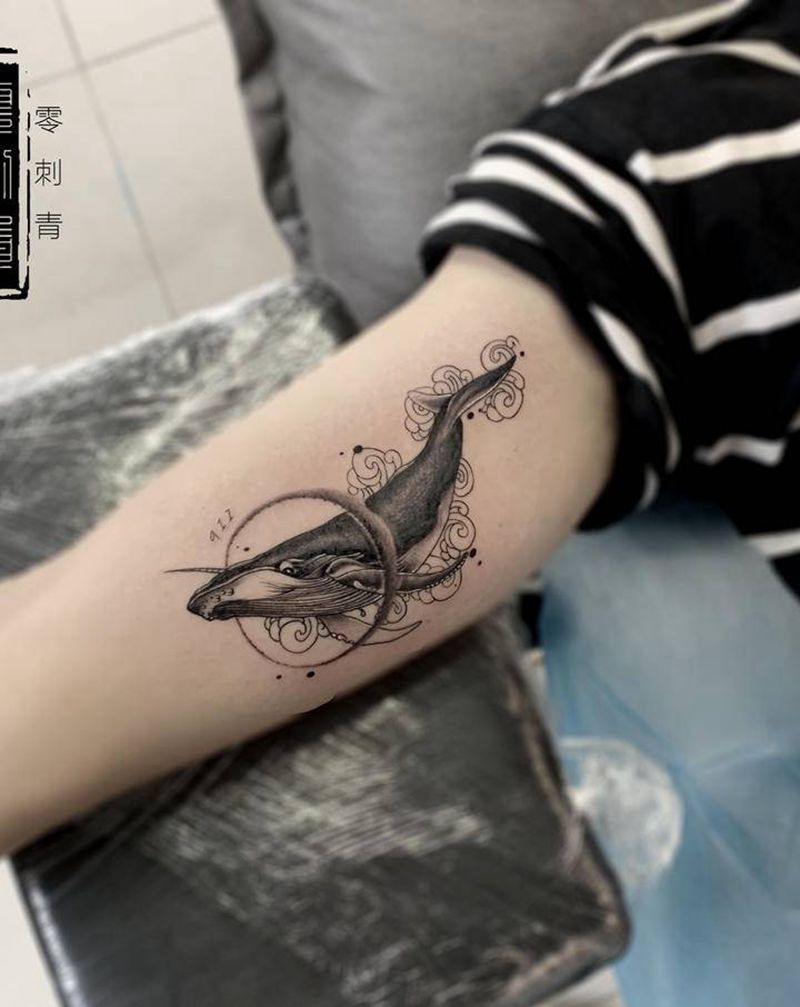 鲲纹身图片_手臂纹身图案