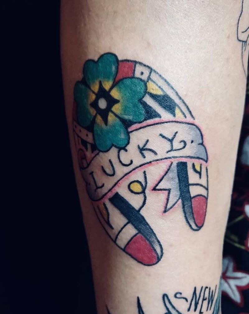 幸运马蹄纹身图片_手臂Old School纹身图案
