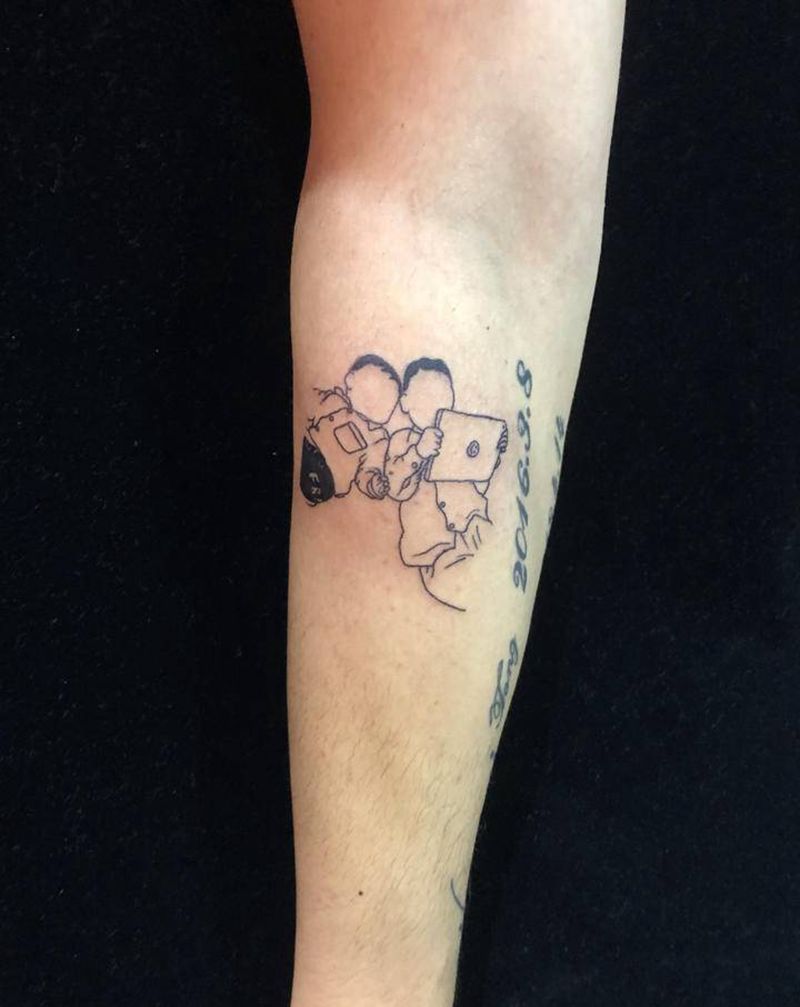 剪影纹身图片_手臂纹身图案