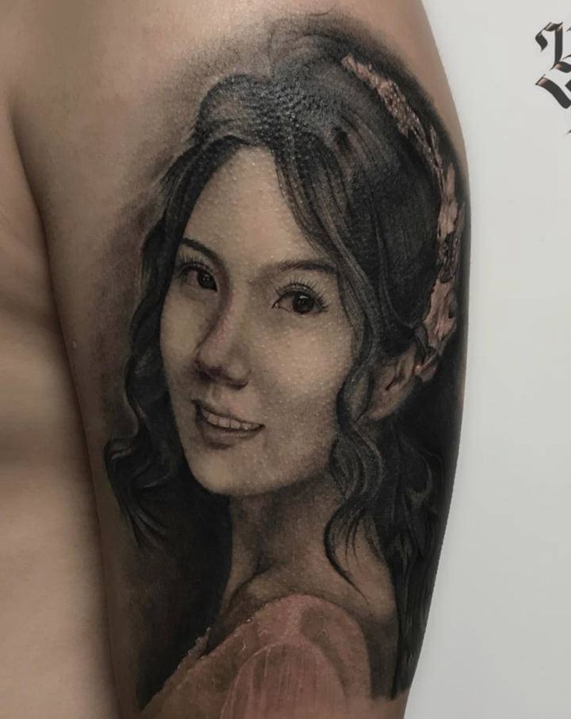 肖像纹身图片_手臂欧美写实人物肖像照片纹身图案