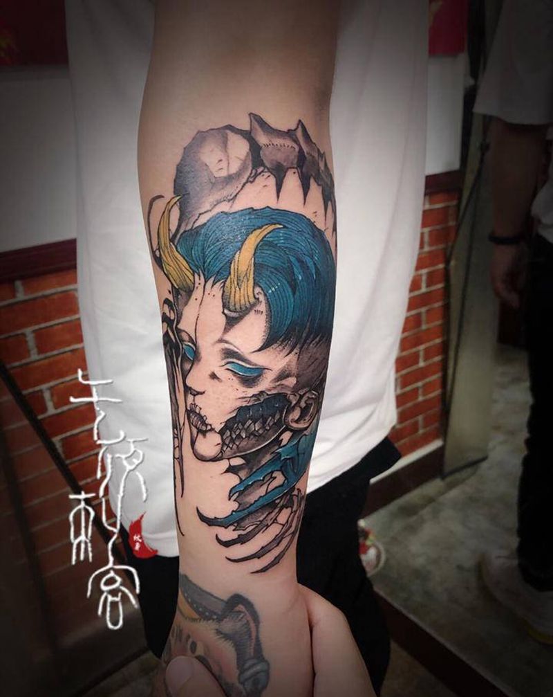 这个小图扣了我7个多小时,我太纹身图片_手臂手部新传统纹身图案