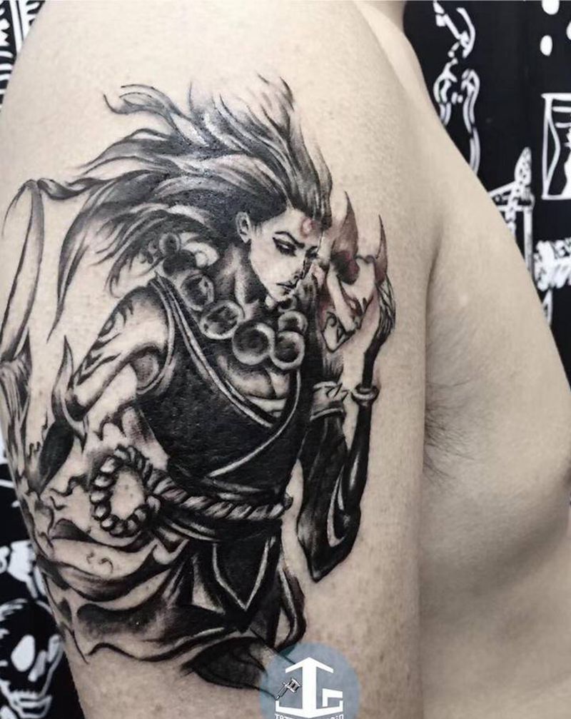 游戏人物纹身图片_手臂欧美写实纹身图案