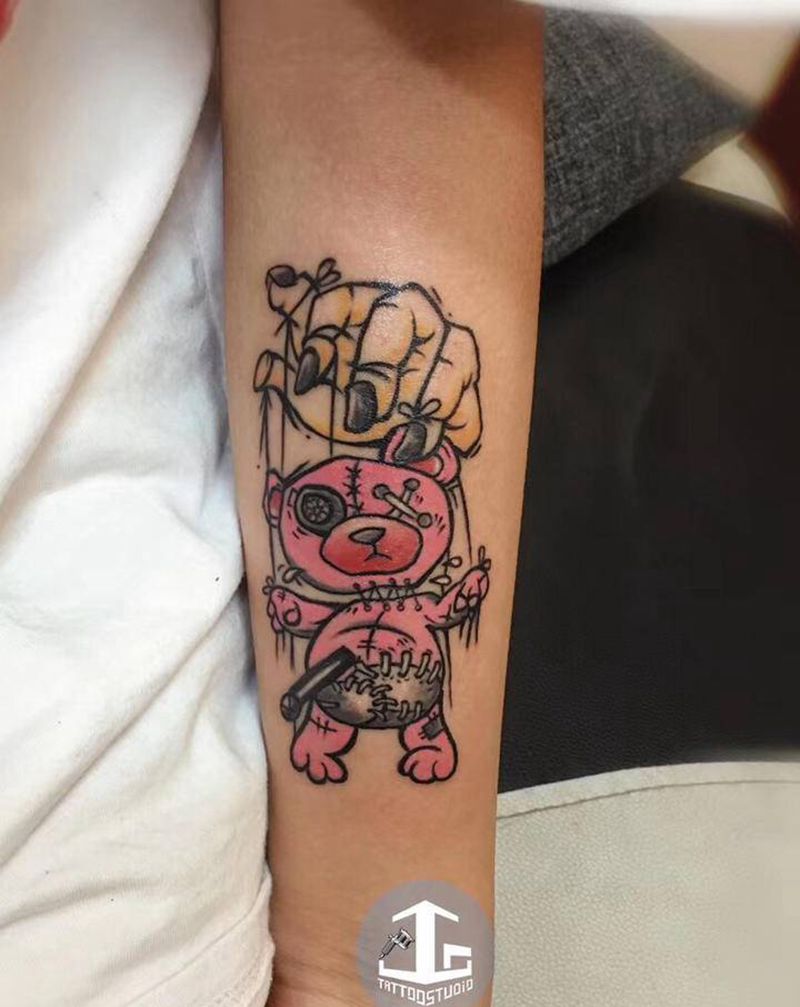 提线木偶纹身图片_手臂New School纹身图案