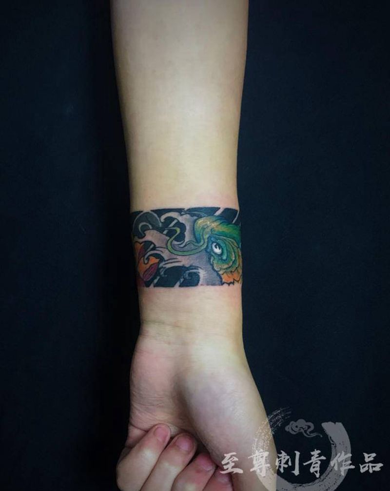 传统臂环纹身纹身图片_手臂新传统纹身图案