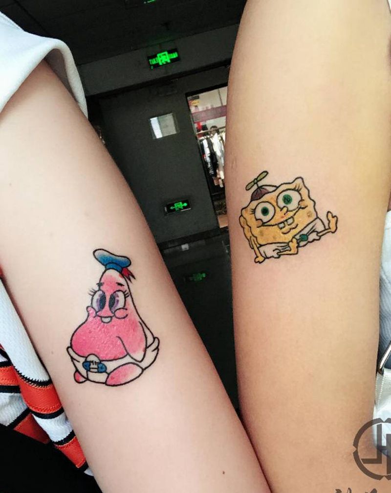 小卡通纹身图片_手臂Old School纹身图案