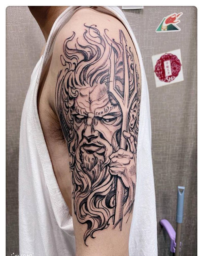 海神纹身图片_手臂纹身图案