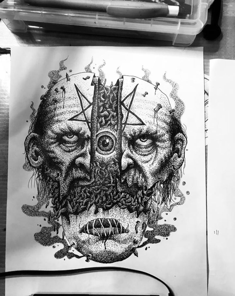 电动笔画画纹身图片_点刺纹身图案