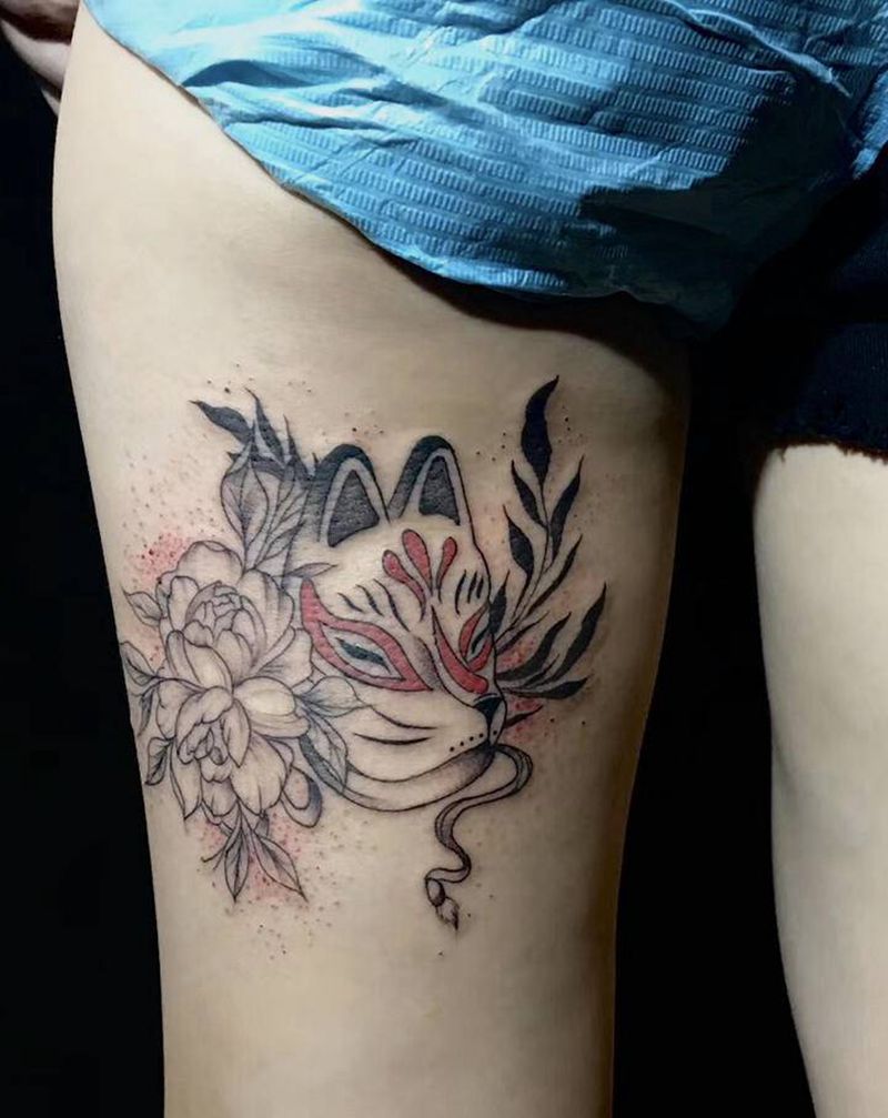 小清新纹身图片_臀部花体字纹身图案