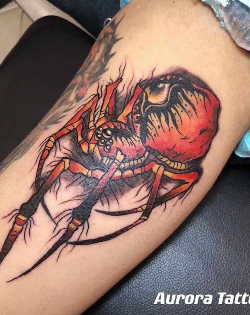 暗黑 蜘蛛纹身图片_手臂New School纹身图案