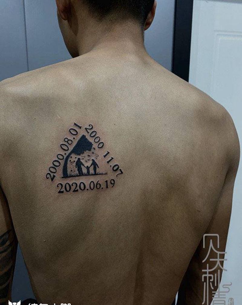 日期纹身图片_肩部纹身图案