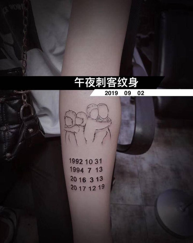 全家福纹身图片_小清新纹身图案