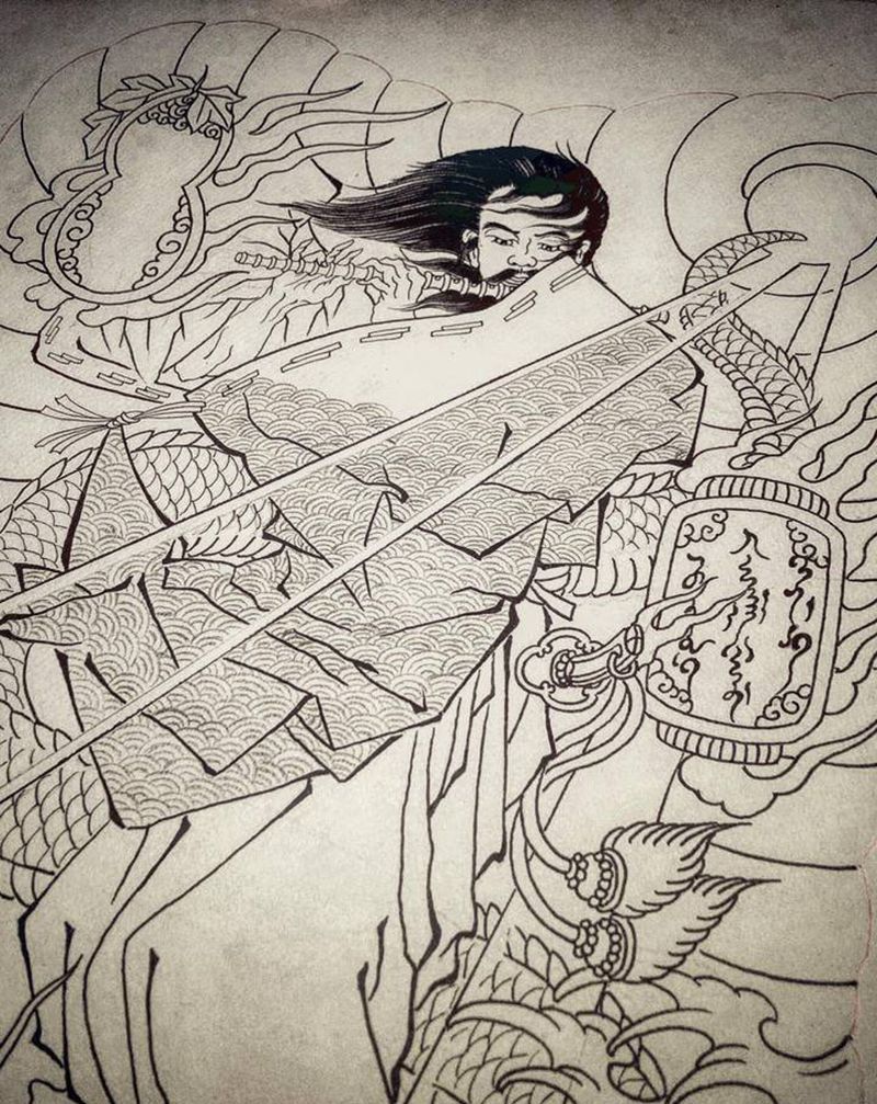 没画过瘾 停电 不爽~纹身图片_老传统纹身图案