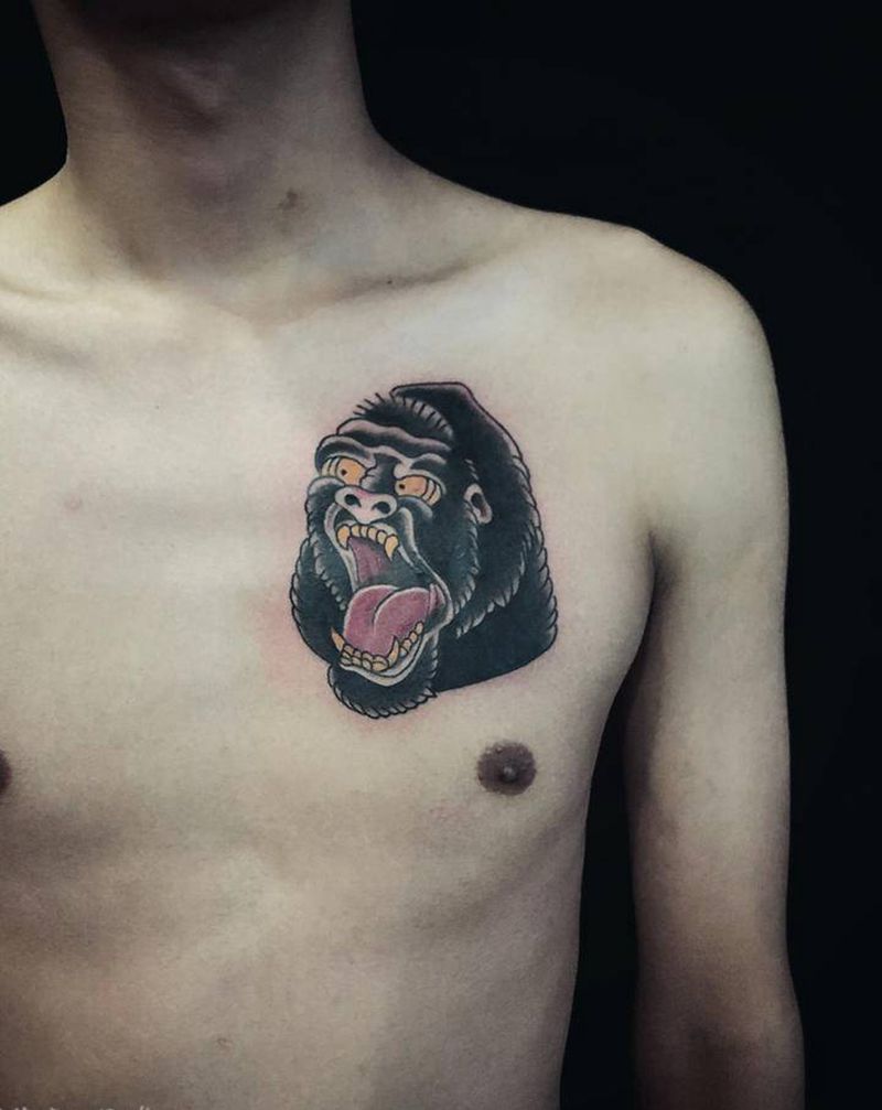 彫茜今日覆盖作品～纹身图片_Old School纹身图案