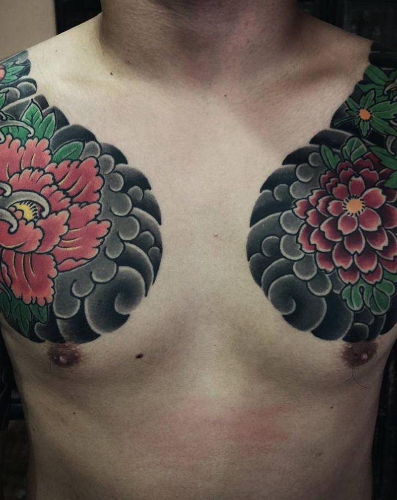 半胛《福狮》恢复两年后~纹身图片_老传统纹身图案