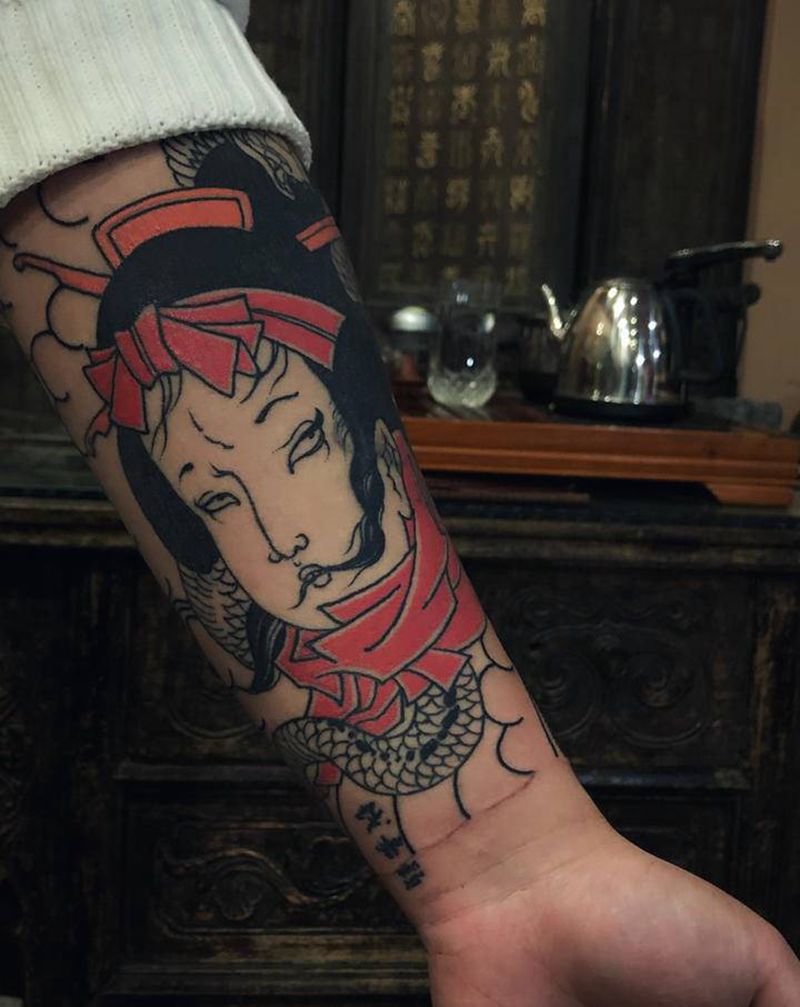 传统臂进度～纹身图片_老传统纹身图案