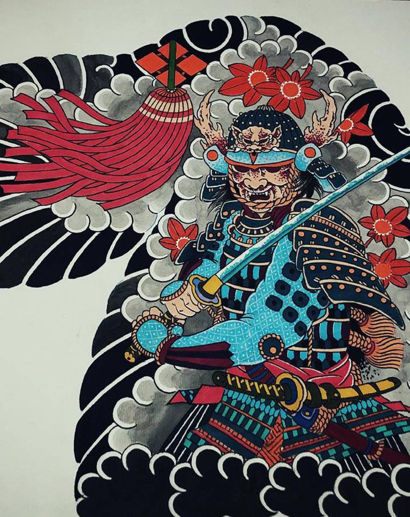 半胛绘制~纹身图片_老传统纹身图案