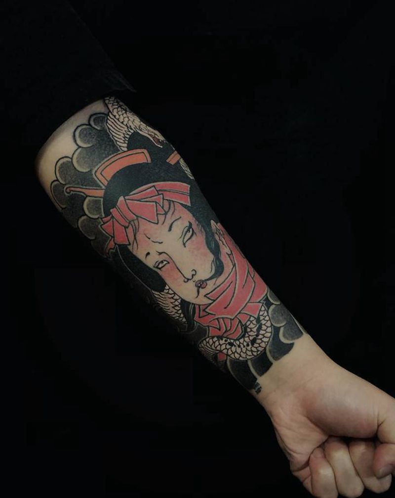 今日工事～纹身图片_手臂老传统纹身图案