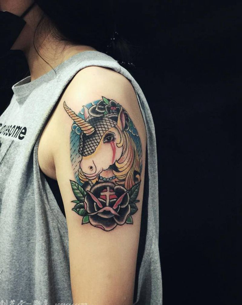 彫茜作品纹身图片_Old School纹身图案