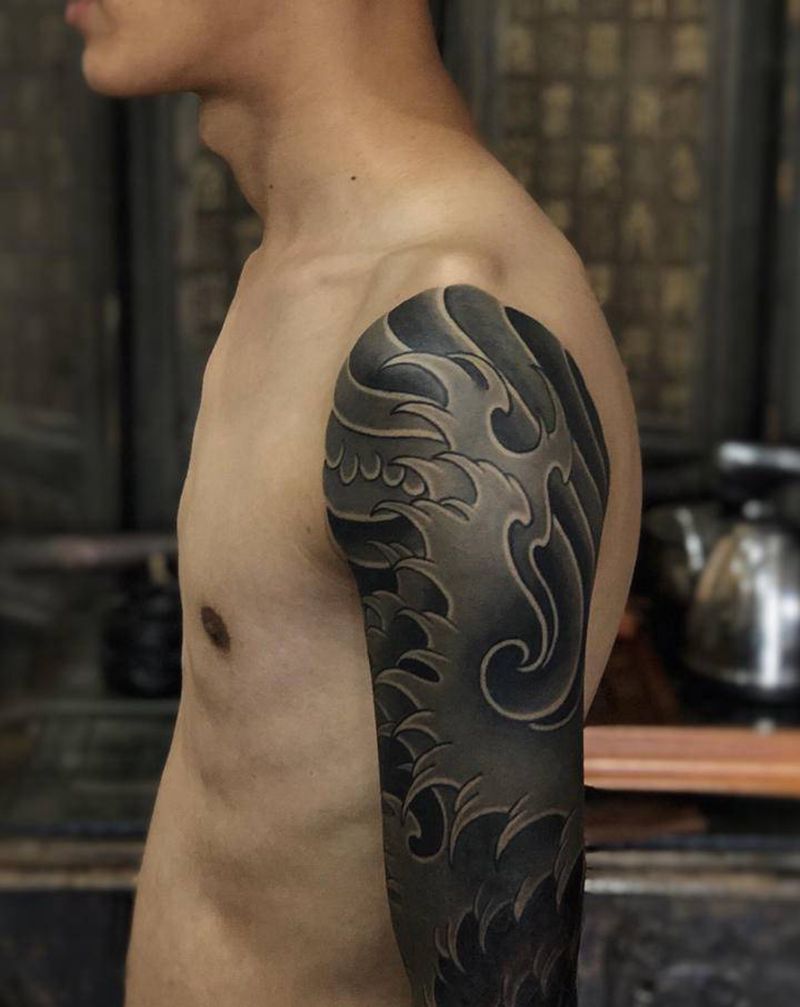 疤痕覆盖 18年5月份繪稿开工纹身图片_老传统纹身图案