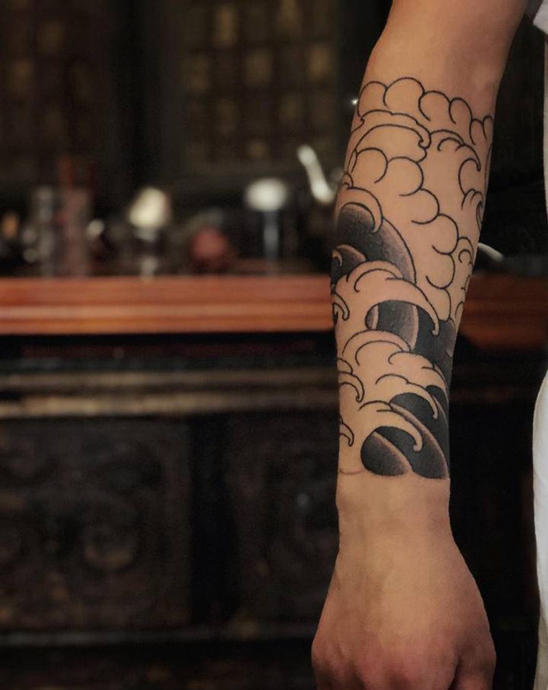 今日浪花一朵朵～纹身图片_老传统纹身图案