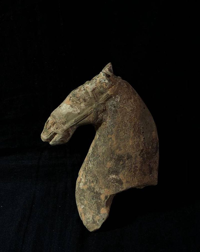 陶俑 马首～纹身图片_老传统纹身图案