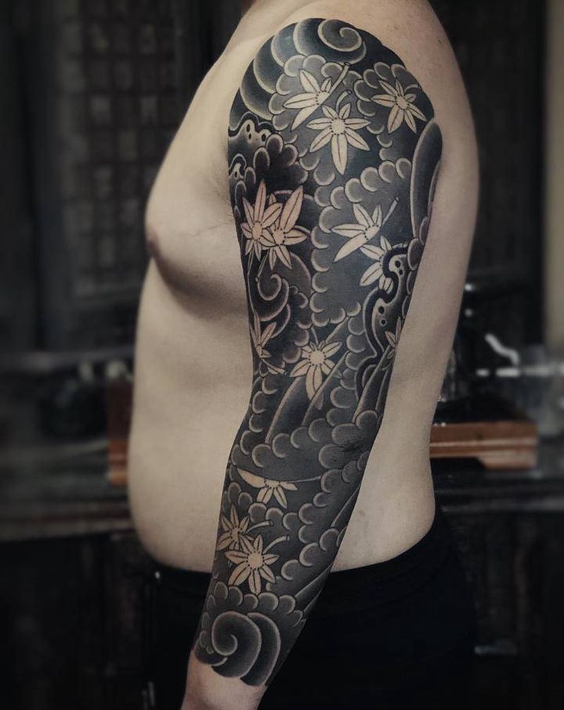 今日入墨 一条考研基本功的胳膊纹身图片_老传统纹身图案