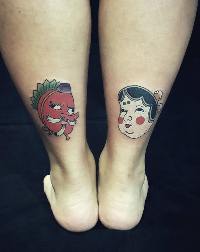 能面小刺～纹身图片_老传统纹身图案