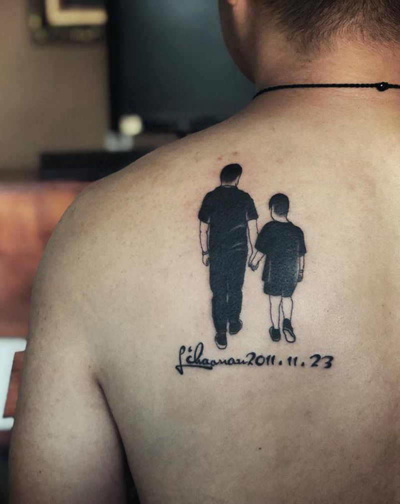 父与子～纹身图片_老传统纹身图案